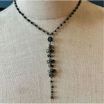Blue and black beaded Y necklace Photo 0