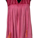 Rachel Zoe  Embroidered Tunic Top Size L‎ Tassel Sleeveless BOHO Festival Beach Photo 0