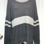 Fitz + Eddi Fitz Eddi Womens Gray Striped Long Sleeve Sweater Top Medium Shirt Blouse Tunic Photo 0