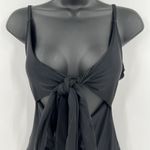 Aerie  One Piece Full Coverage Swimsuit Black Tie‎ Front Cutout Size Small Photo 1