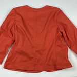 Talbots Ruffle Frill Button Up Jacket Pocket 3/4 Sleeve Blazer Size 10P Orange Photo 6