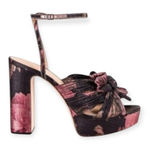 Loeffler Randall  ✿ Natalia Pleated Knot Platform Heel Sandal ✿ Metal Floral ✿ 9M Photo 0