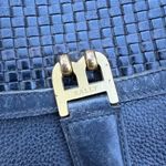 Bally Italian Leather Black Woven Medium Sized Shoulder Bag Photo 2