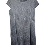 Alfani Shimmer Fit & Flare Cocktail Dress Black Gray Size 14 Knee Length Stretch Photo 2