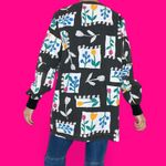 Cherokee Vintage 90’s Floral Abstract Art Paint Shirt Photo 5