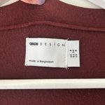 ASOS Burgundy Duster Length Knit Cardigan Sz 4 Photo 4