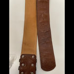 Vintage Comme Des‎ Faus Brown Leather Belt Photo 5