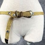 H.I.P. Vintage Statement Belt Womens Gold Tone Braided Metallic Rhinestone 90s Photo 0