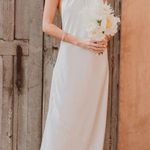 Show Me Your Mumu  Jasmine Halter Maxi Dress Ivory Luxe Satin Photo 0