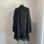 Crown & Ivy Black & Gold Clip Dot Long Sleeve Mini Dress Size L Photo 2
