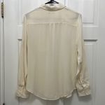 Broadway & Broome 100% Silk Elegant Cream Button Up Shirt Photo 10