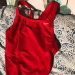 Nike  SWIM Poly Solid Red Fastback 1-Piece Swimsuit Bodysuit sz 4 Photo 4