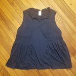 Terra & Sky  Plus 0X 14W‎ Navy Blue Peasant Tank Top Empire Waist Sleevele… Photo 1