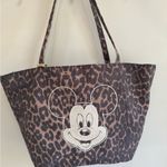 denim Leopard Print Tote Bag with Mickey Mouse Brown Photo 11