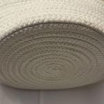 Target New Neutral Tan & Cream White Straw Storage Basket Beach Tote Bag Photo 3