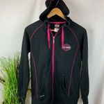 Harley Davidson Marion IL Black & Pink Zip Up Hoodie Jacket M Photo 0