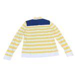 Vineyard Vines Women's Striped Quarter Zip Sweatshirt Size M Yellow Navy Blue Photo 6
