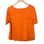 Garnet Hill  Women’s Orange Cowl Neck Short Sleeve Shirt Size Small Photo 3