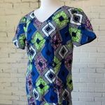 Traditional African Two Pc Dress Set Wax Fabric Blue Green Purple Custom Kitenge Size L Photo 14
