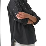 Karl Lagerfeld  Black Button Down Shirt with White Dots Photo 1