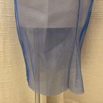  Blue Midi Pencil Skirt sz 10 Milly Midi Skirt Net Overlay Skirt Photo 11