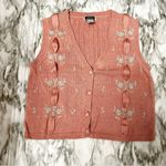 Bryn Connelly Womens Size M Pink Embroidered Forget Me Knots Ribbon Vest Vintage Size M Photo 12