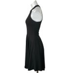 AQUA  Women's Black Sleeveless Halter Zip Mini A-line Fit & Flare Dress Size S Photo 1