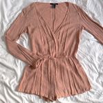 Forever 21 Wrap Front Long Sleeve Romper in Peach Photo 0