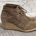 Toms Moroccan Cutout Desert Rope Wedge Bootie Taupe Neutral 8 Photo 2