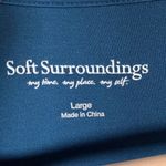 Soft Surroundings  Teal Blue Scallop‎ Sleeve Keyhole Neck Maxi Dress Size Large Photo 4