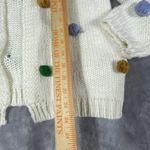 Listicle Polka Dot Sweater Caridgan Small Pom Poms 1990's Vintage Whimsical Photo 10
