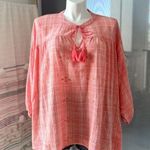 Roller Rabbit Shelter Island Adlaz Orange Plaid Oversized Tunic Top Women’s XL Photo 0