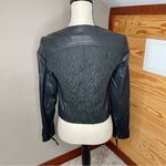 Free People Black Lace Full Zip Faux Leather Jacket 0 Y2K Photo 2