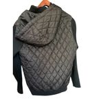 Tommy Hilfiger  Quilted Hooded Jacket Black Knit‎ Sleeve Womens Large L Photo 1