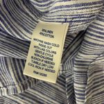 Per Se  Blue Linen Blend Long Sleeve Top Medium Lightweight Popover Photo 5