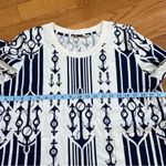 Tory Burch ANCHORS T-shirt short sleeves big front patch pockets 100% cotton L Photo 9