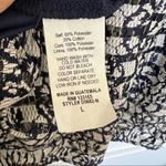 Miami navy blue V neck fit and flare short sleeve lace overlay dress large NEW Photo 9