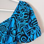 Whistles NEW Starflower Linen Blend Puff Sleeve Midi Sheath Dress Blue Photo 3