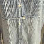 J.Crew Light Blue & White Striped Cotton Blouse sz 4 Photo 2