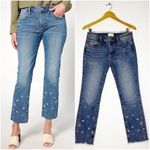 Driftwood Colette Floral Embroidered Straight Leg Ankle Jeans Women’s Size 4 Photo 1