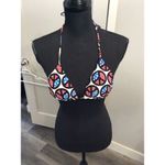 OP Bikini Top Small 3/5 Peace Signs Patriotic Triangle Photo 2