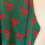 CeCe  Green Sweater with Red Bow Accents Photo 2