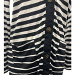 Dotti Oversized Pocketed Striped White Navy Cardigan Size XS Preppy Nautical NWT Photo 5