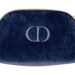 Christian Dior Dior Dark Blue‎ Velvet Small Cosmetics Makeup Bag Zip Pouch Photo 0