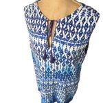 BeachLunchLounge Tasseled Blue Sleeveless Shift Dress Large Photo 1