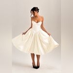 House Of CB  COCO Vintage Ivory Satin Midi Dress NWOT size S A-C Photo 11