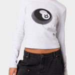 Edikted  8-Ball Long Sleeve Grey Shirt Photo 0