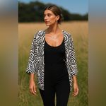 Chico's XL Zebra Abstract Travelers Open Front Cardigan Sweater Lightweight Photo 4