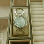 Brighton Watch Cuff Bracelet Silver Tone Crystal Accents Roman Numerals Womens Photo 4