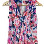 NYDJ Lana Floral Printed Fit and Flare Mini Dress in Pink/Blue Multi Size 4 Photo 3